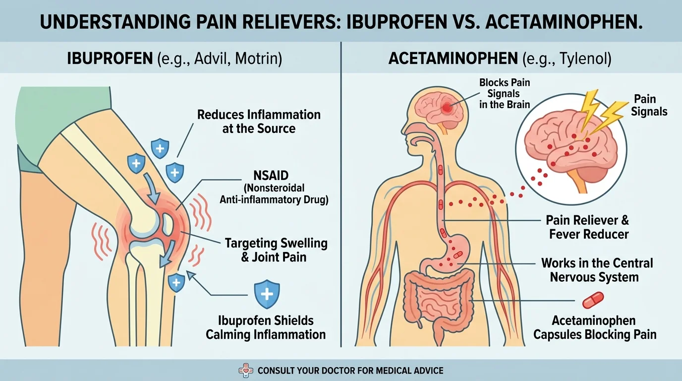 Ibuprofen vs Acetaminophen