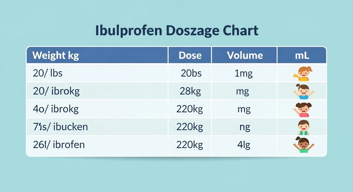 Children's Ibuprofen Dosage Chart by Weight