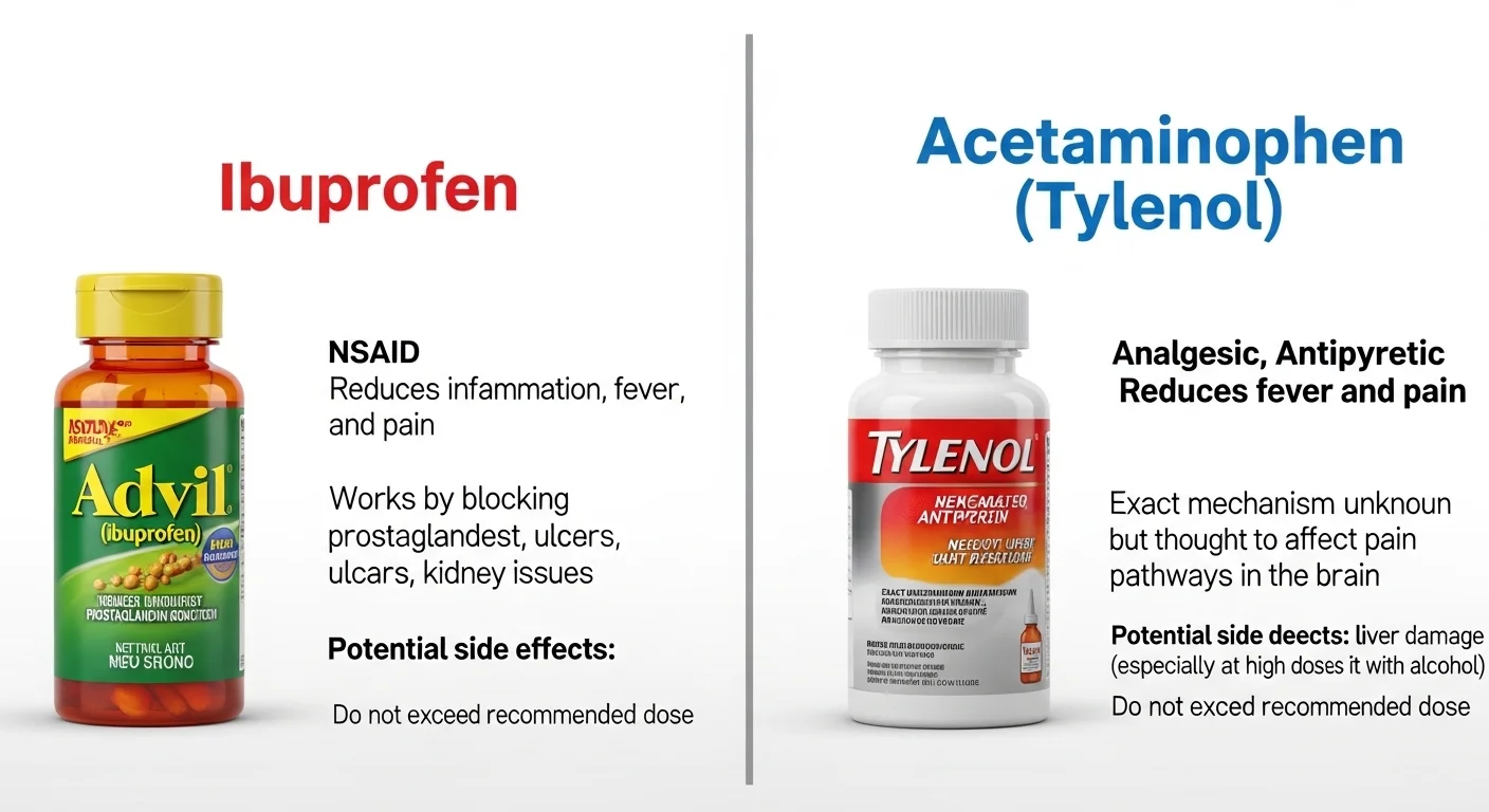 Ibuprofen vs Acetaminophen (Tylenol)