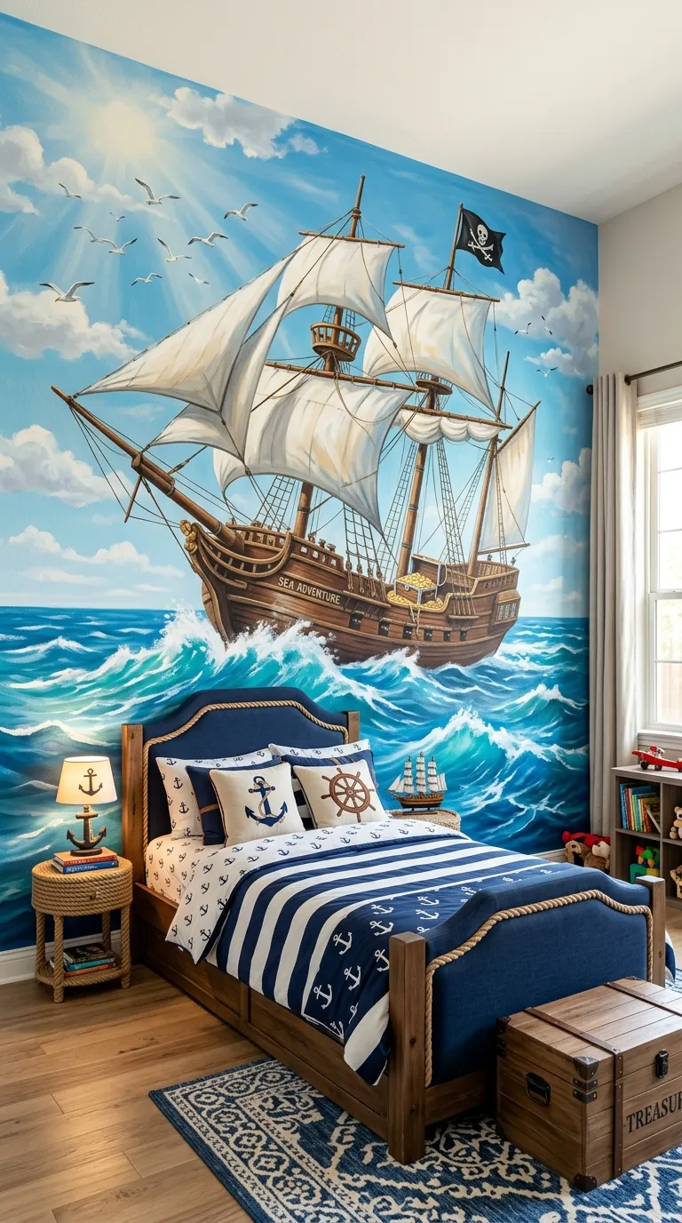 Pirate Ship and Ocean Waves
