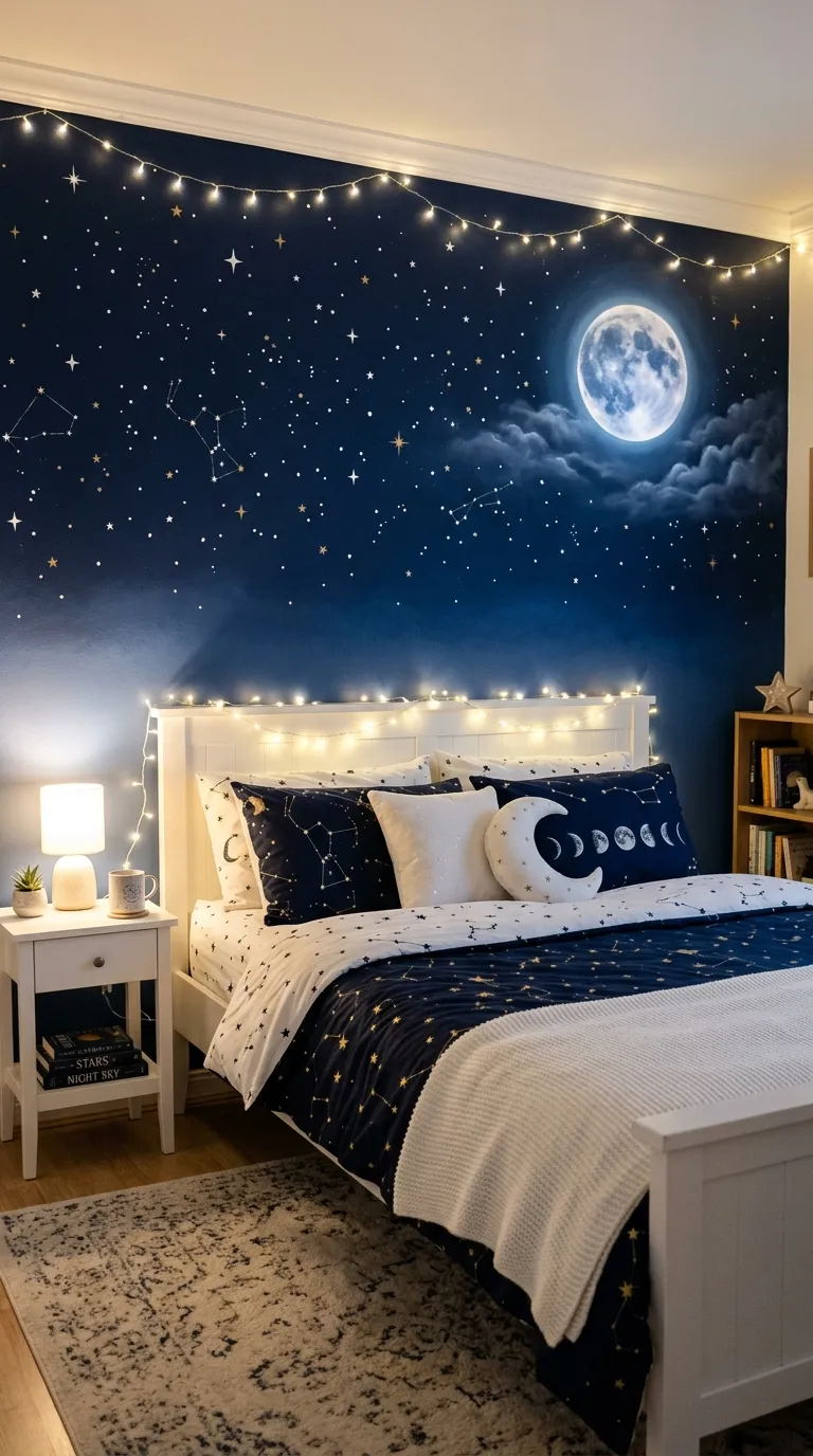 Starry Night Sky with Moon