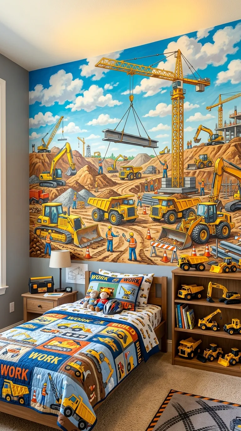 Construction Site with Trucks