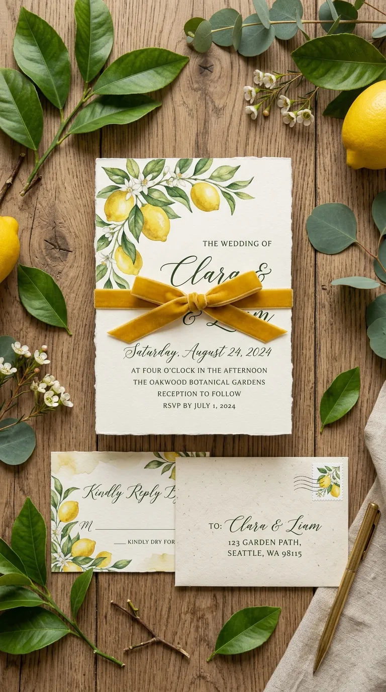 Botanical Lemon Invitations