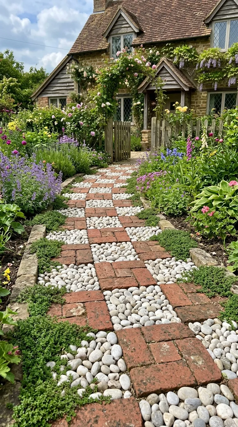 Brick and Pebble Checkerboard