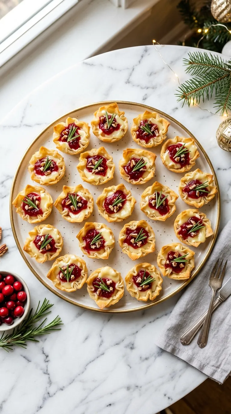Brie and Cranberry Phyllo Cups