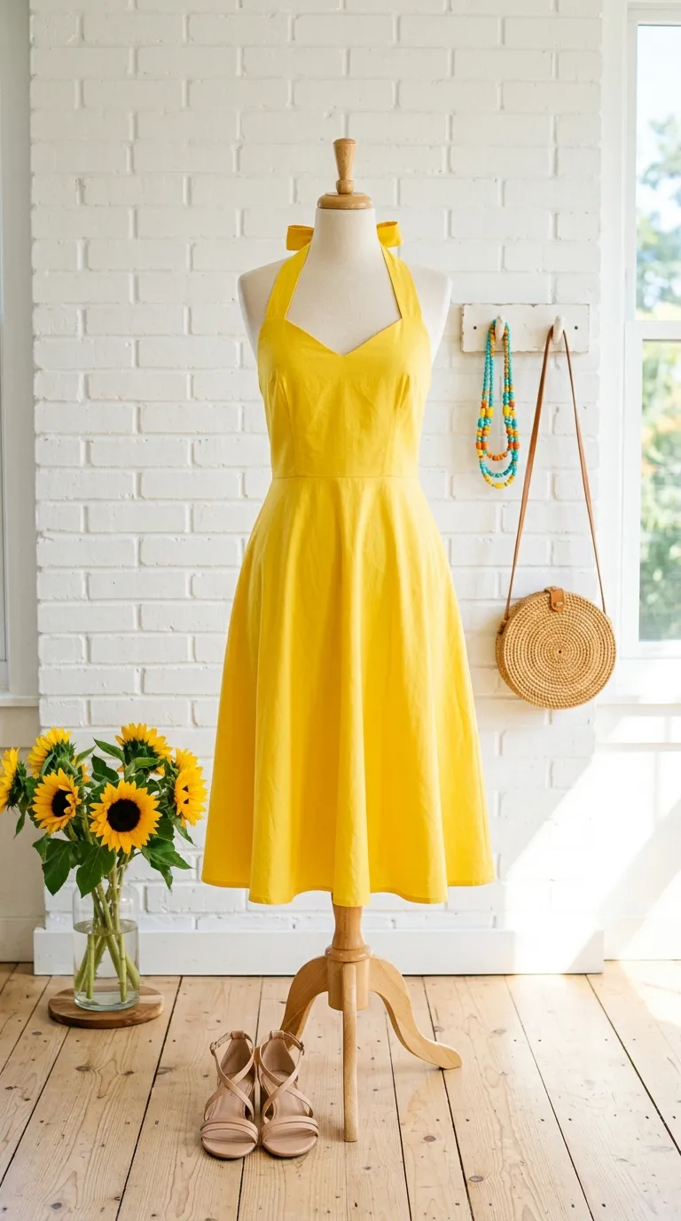 Bright Halter Sundress