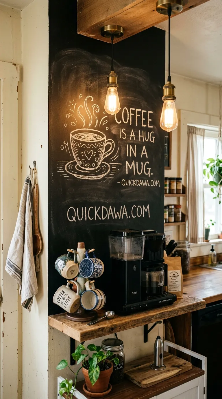 Chalkboard Accent Coffee Station