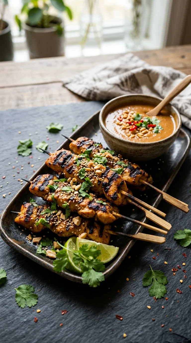Chicken Satay with Peanut Sauce