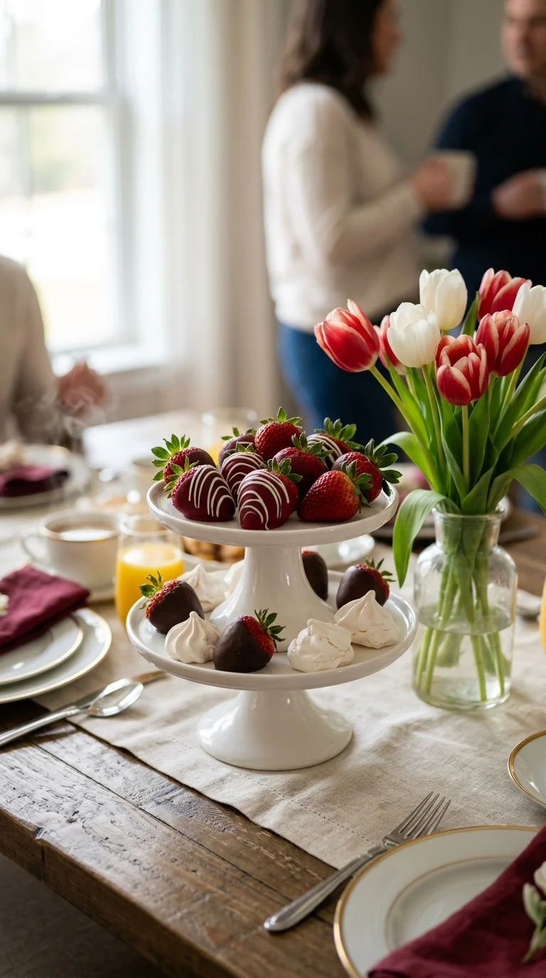 Chocolate Strawberries & Tulip Cluster