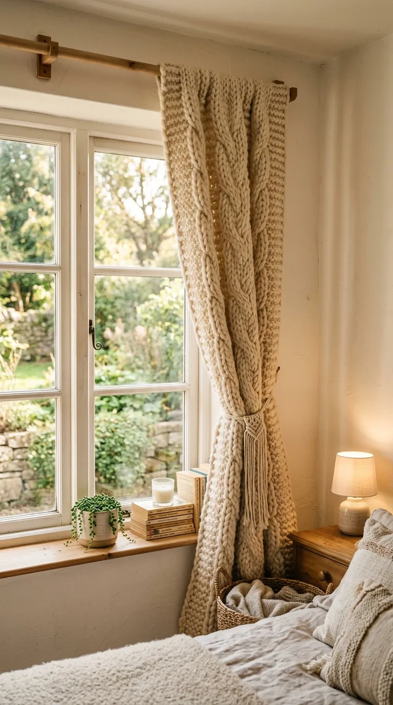 Chunky Knit Curtain Panel
