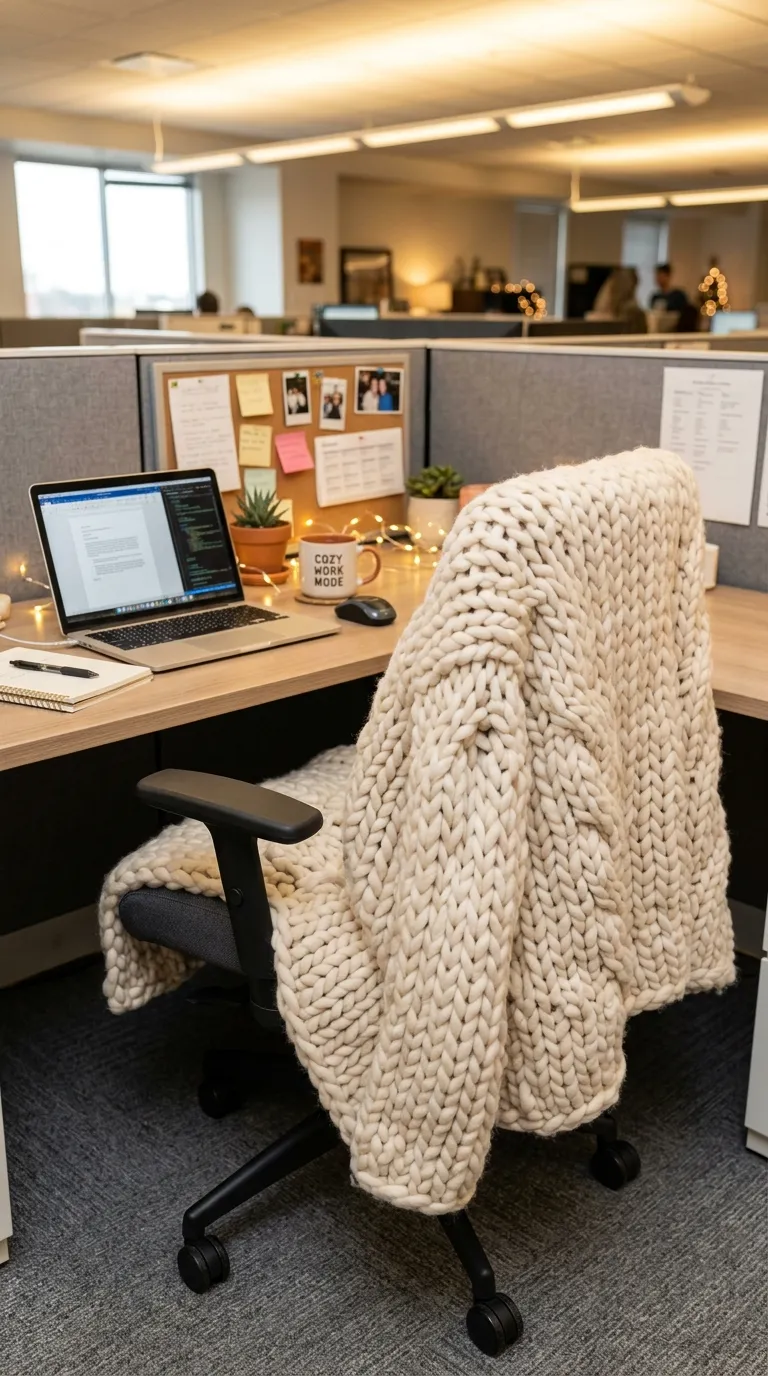 Chunky Knit Desk Blanket