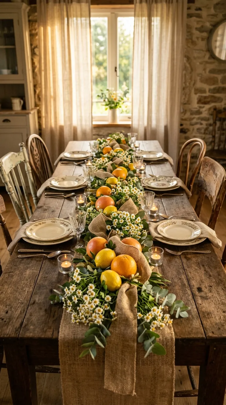 Citrus & Daisy Table Runner