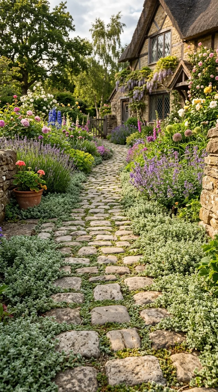 Cobblestone with Woolly Thyme