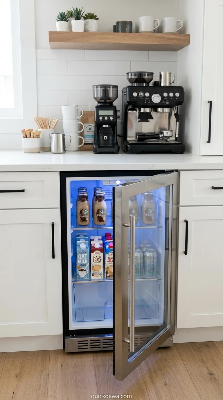 Coffee Bar with Beverage Fridge