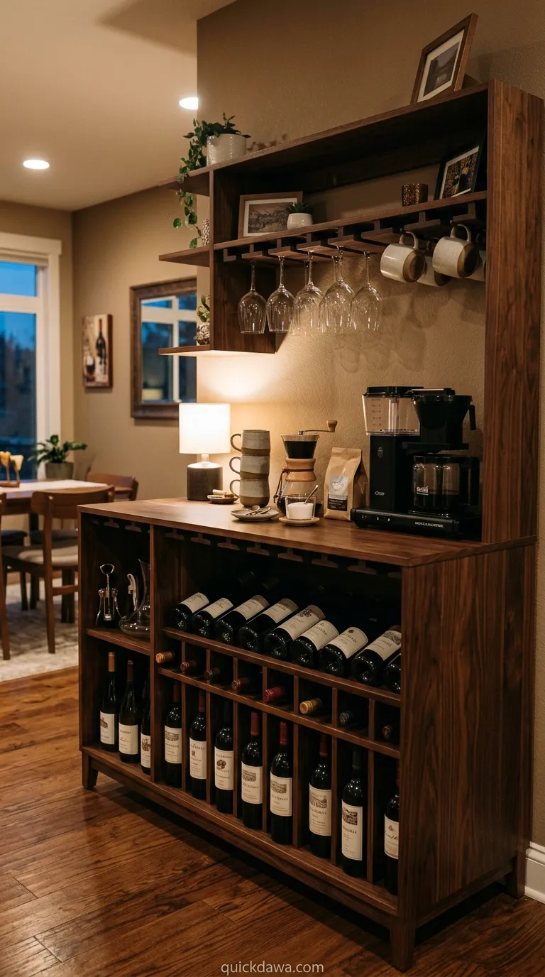 Coffee Bar with Wine Rack
