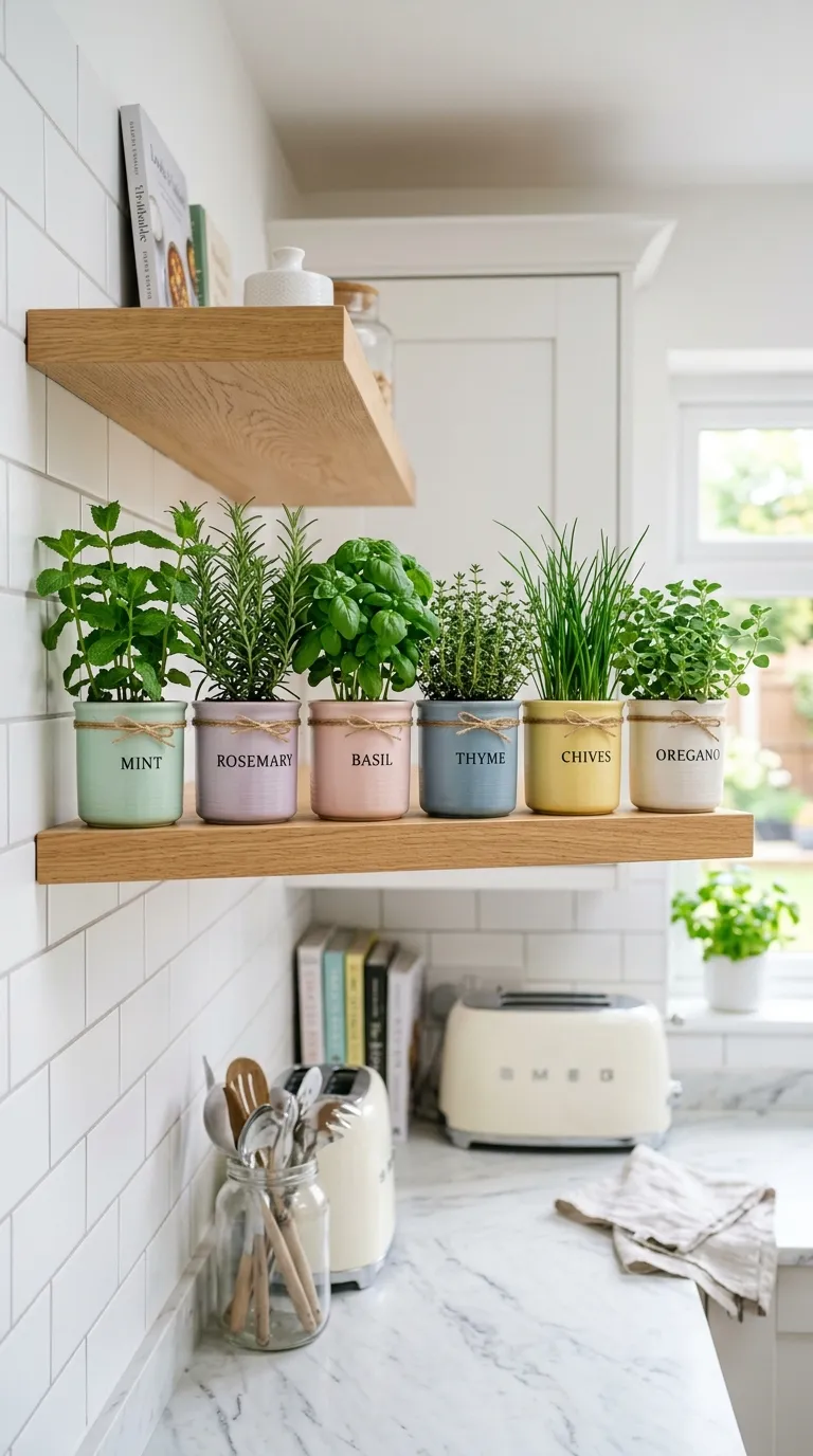 Color-Coordinated Herb Pots