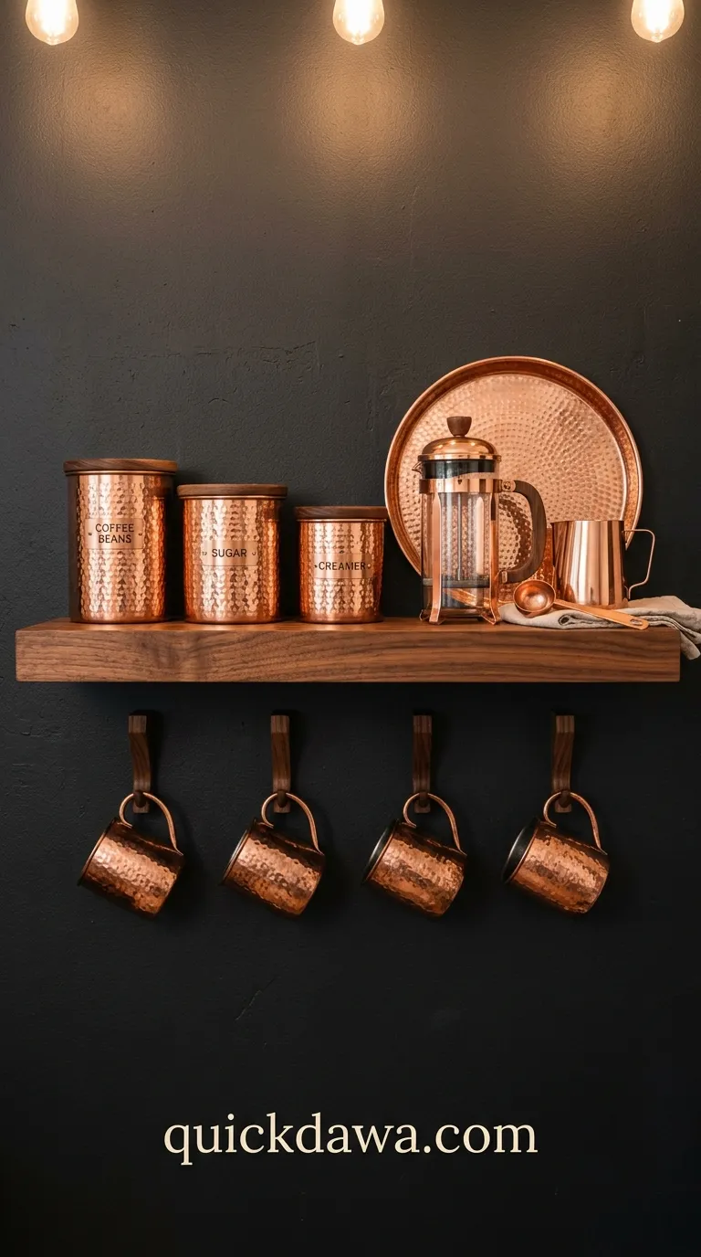 Copper Accent Coffee Station