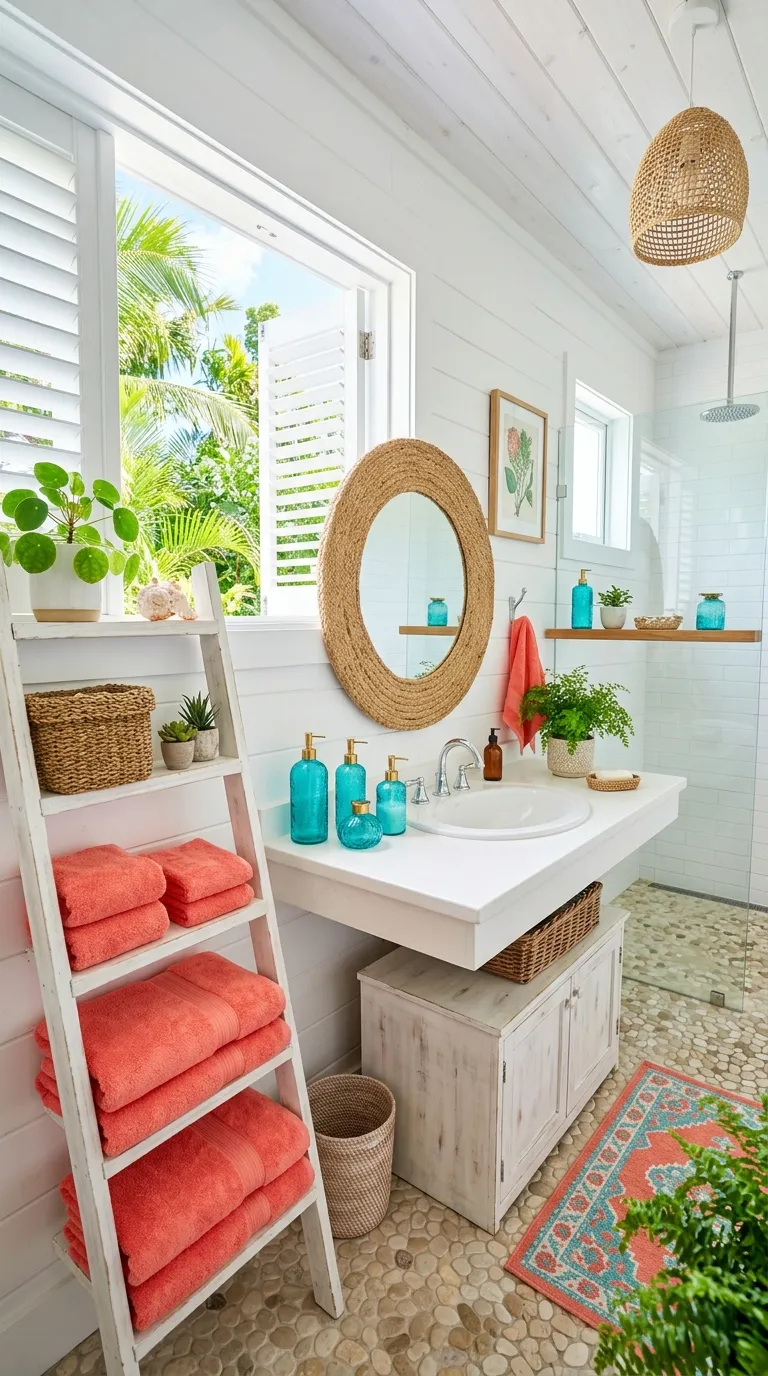 Coral and Turquoise Accents