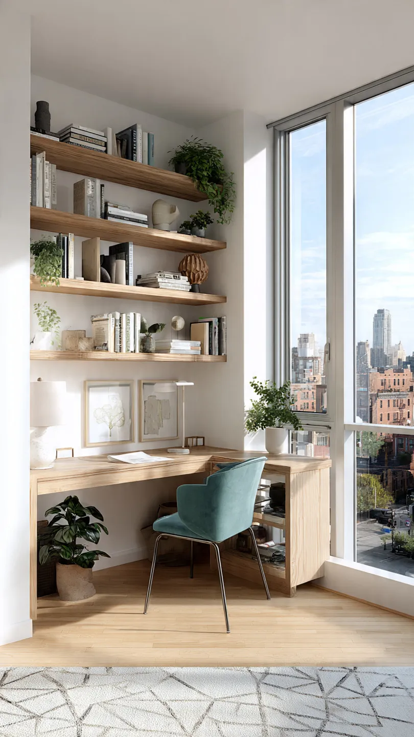 Corner Desk With Built-In Shelving