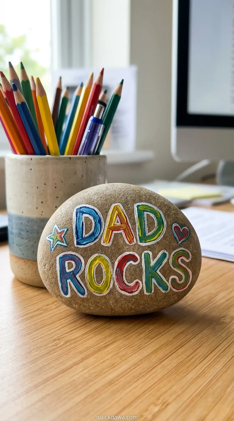 Crayon "Dad Rocks" Stone