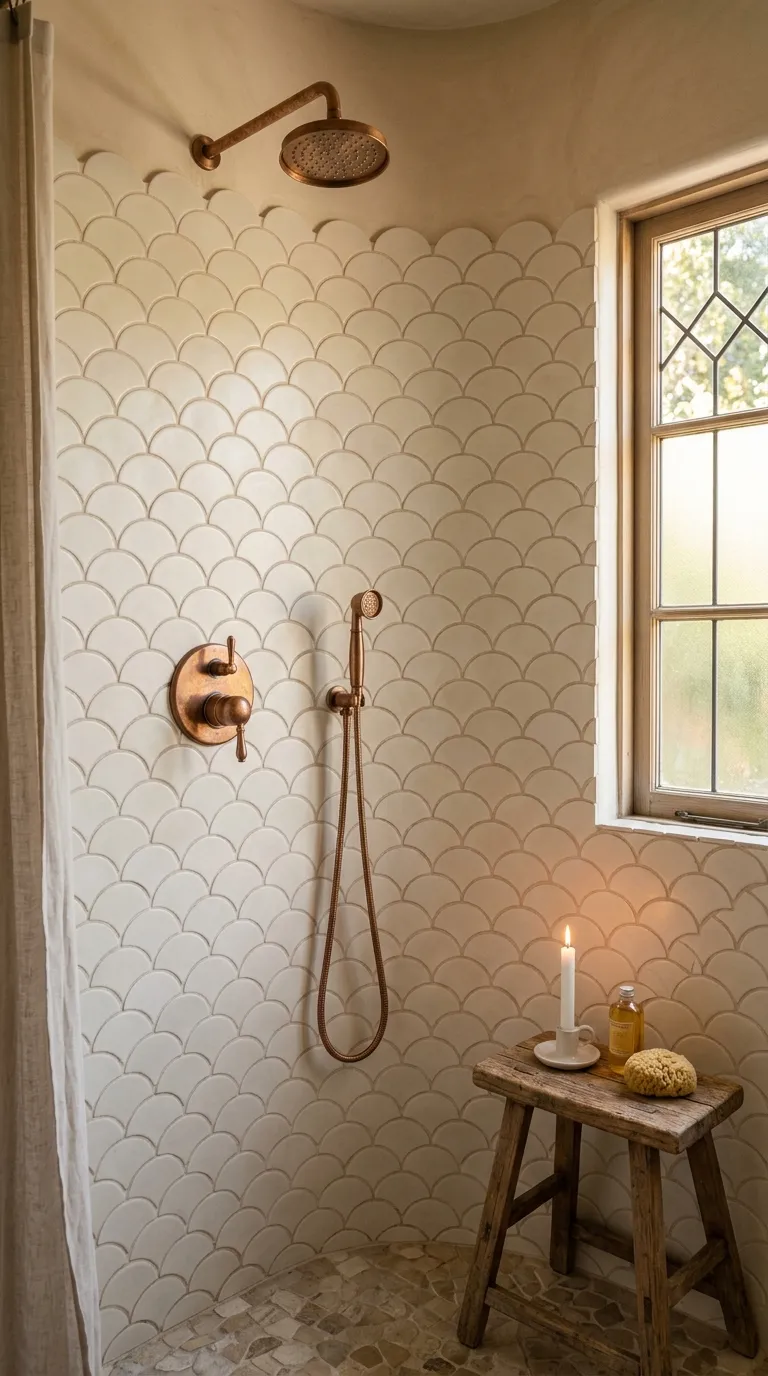 Creamy Scalloped Fans