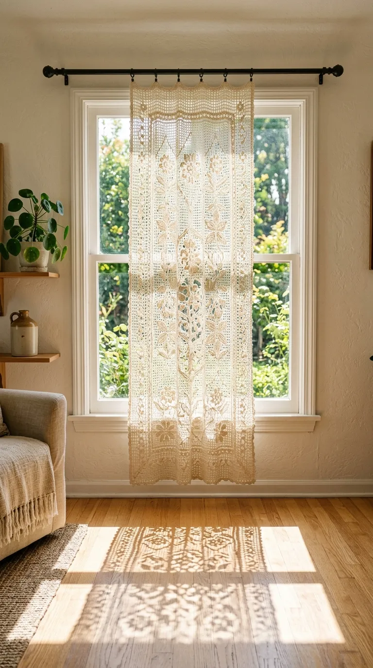 Crochet Curtain Panel