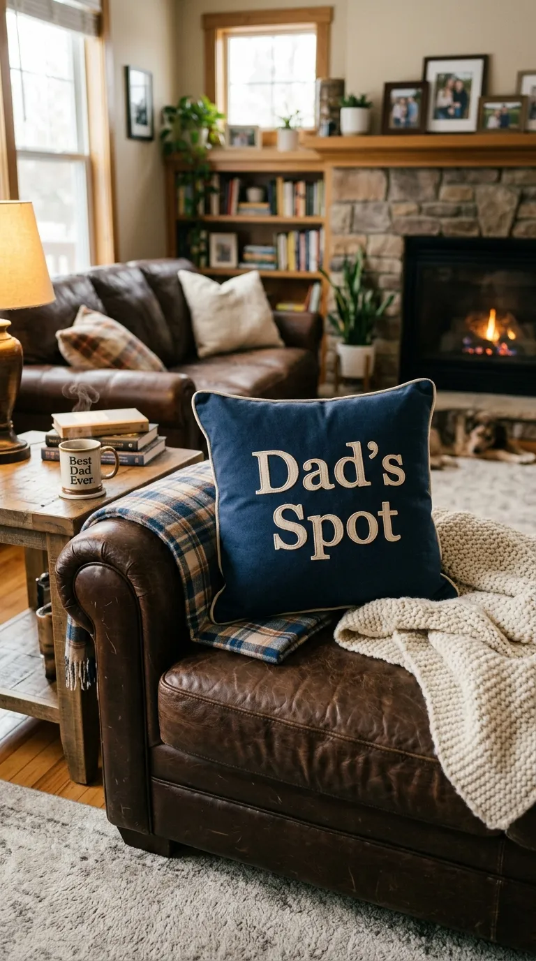 "Dad's Spot" Couch Pillow