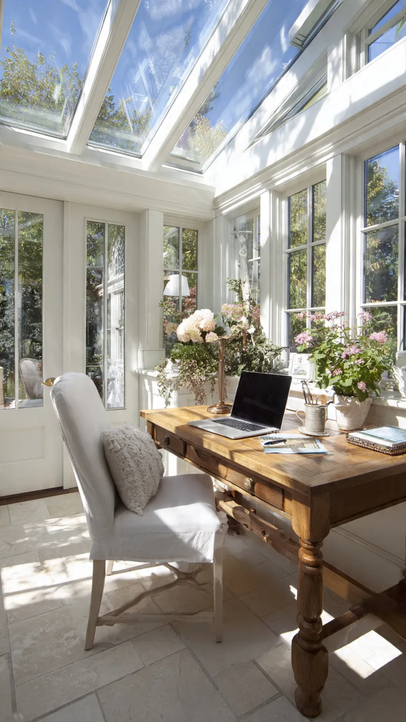Desk In Sunroom Conversion