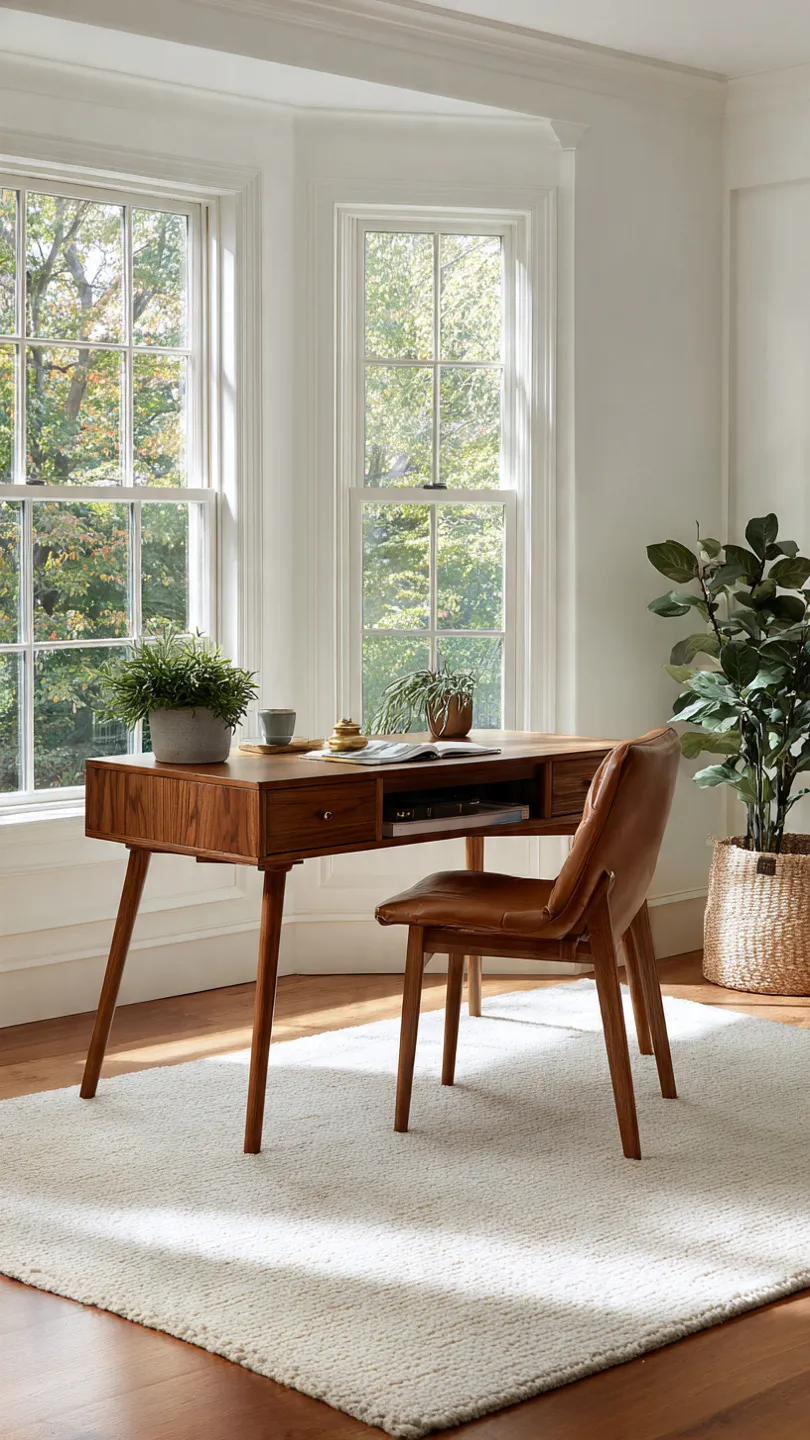 Desk Positioned In Room Center