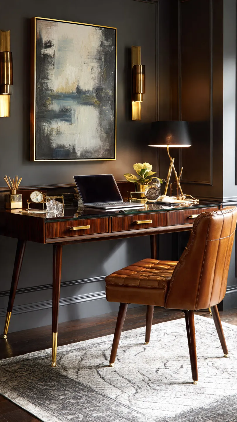 Desk With Brass Hardware