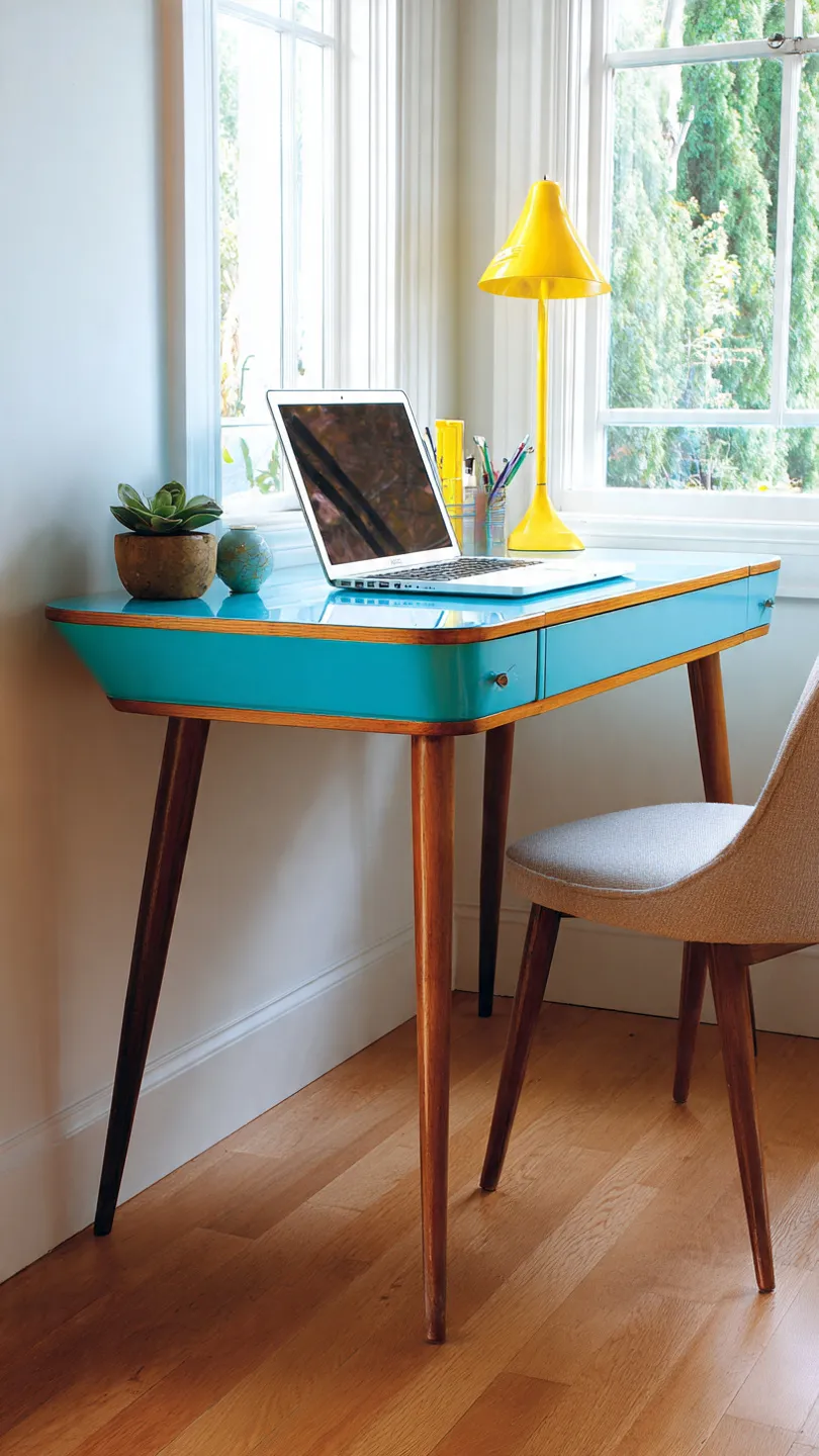 Desk With Colorful Laminate Top
