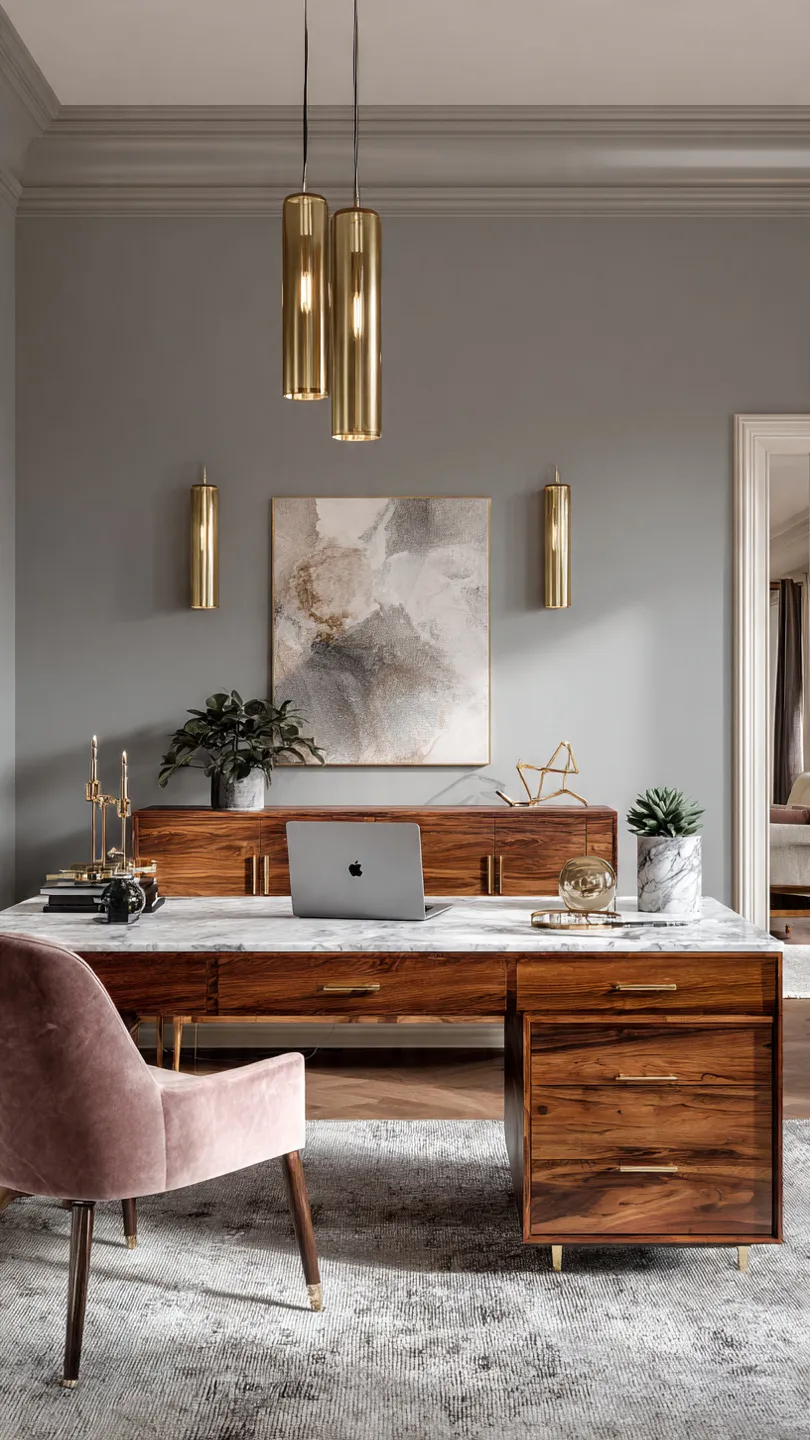 Desk With Marble Accents