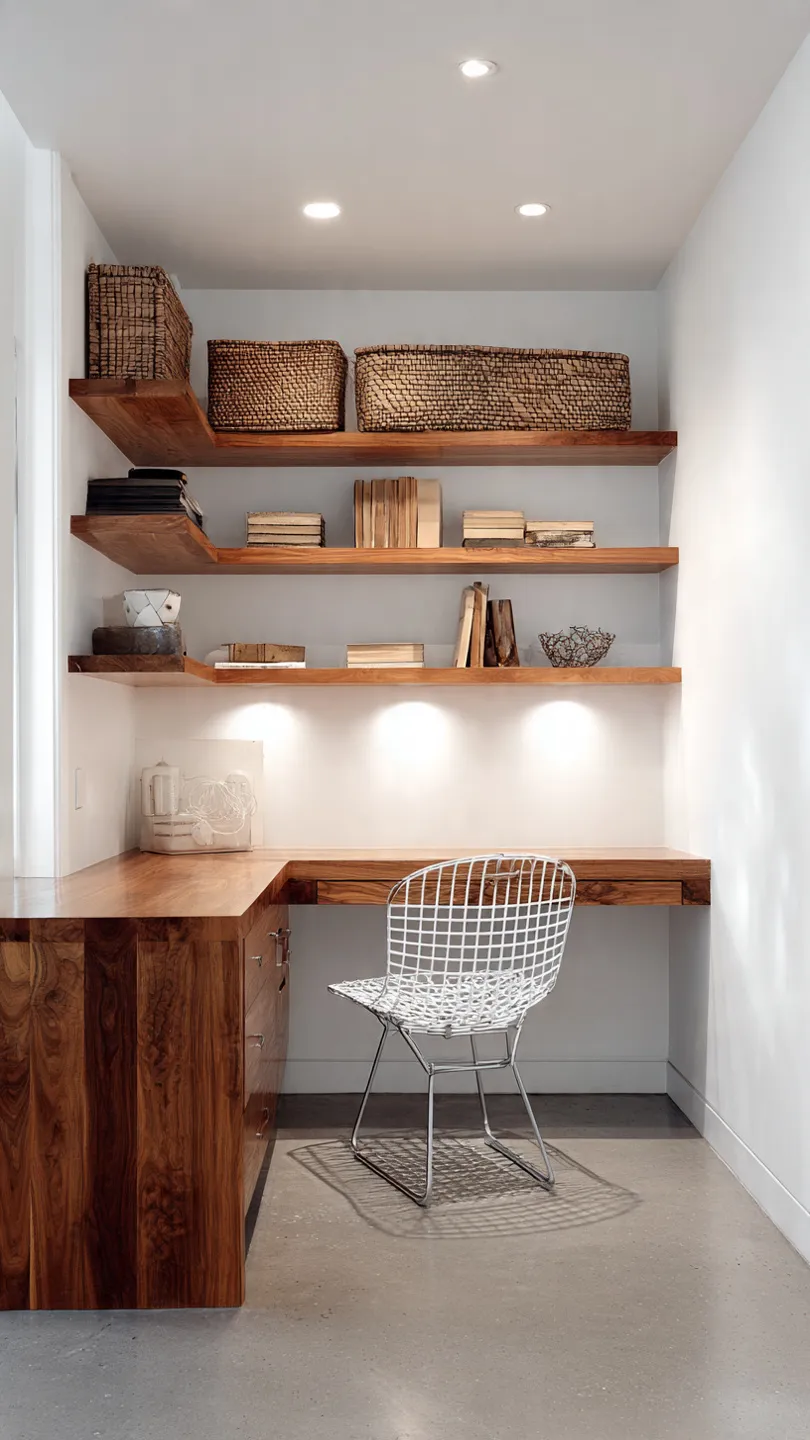 Desk With Open Shelf Base