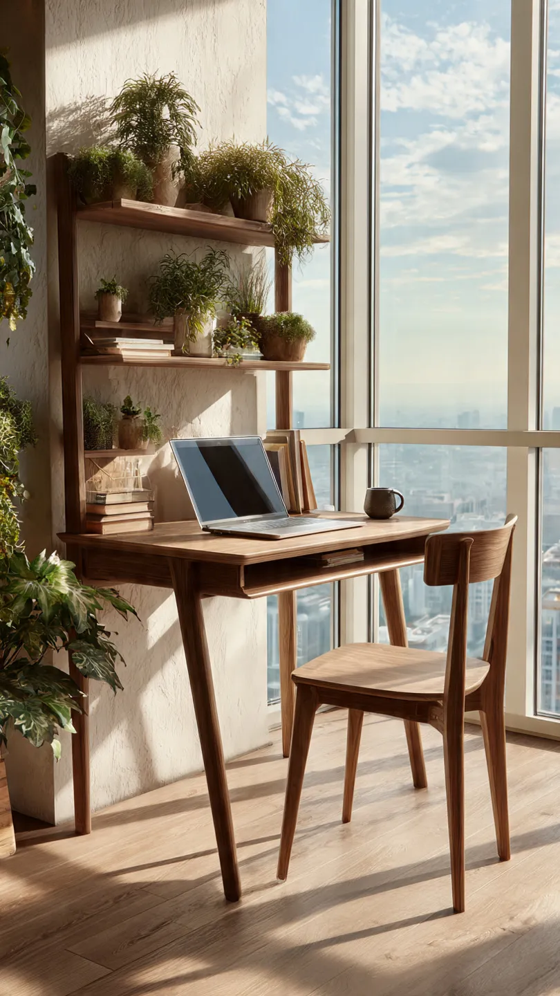 Desk With Plant Shelf