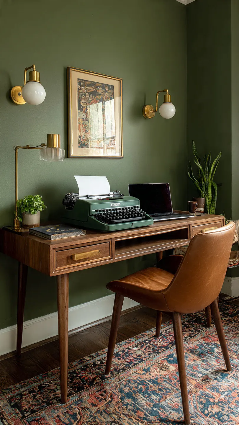 Desk With Vintage Typewriter Display