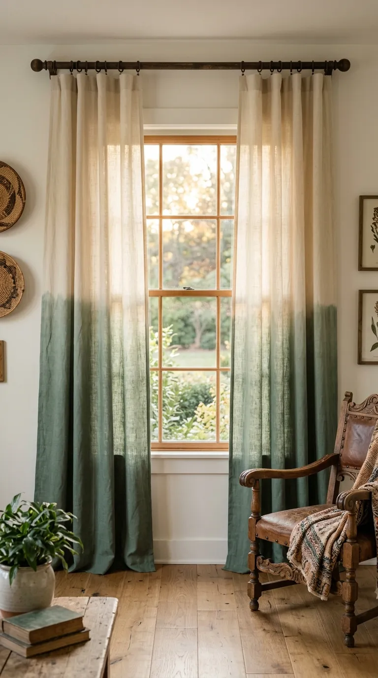 Dip-Dye Linen Drapes