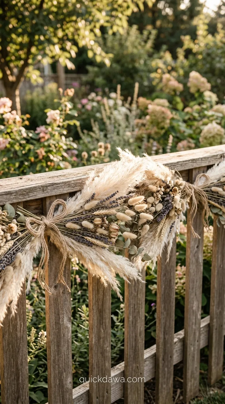 Dried Flower Fence Swag