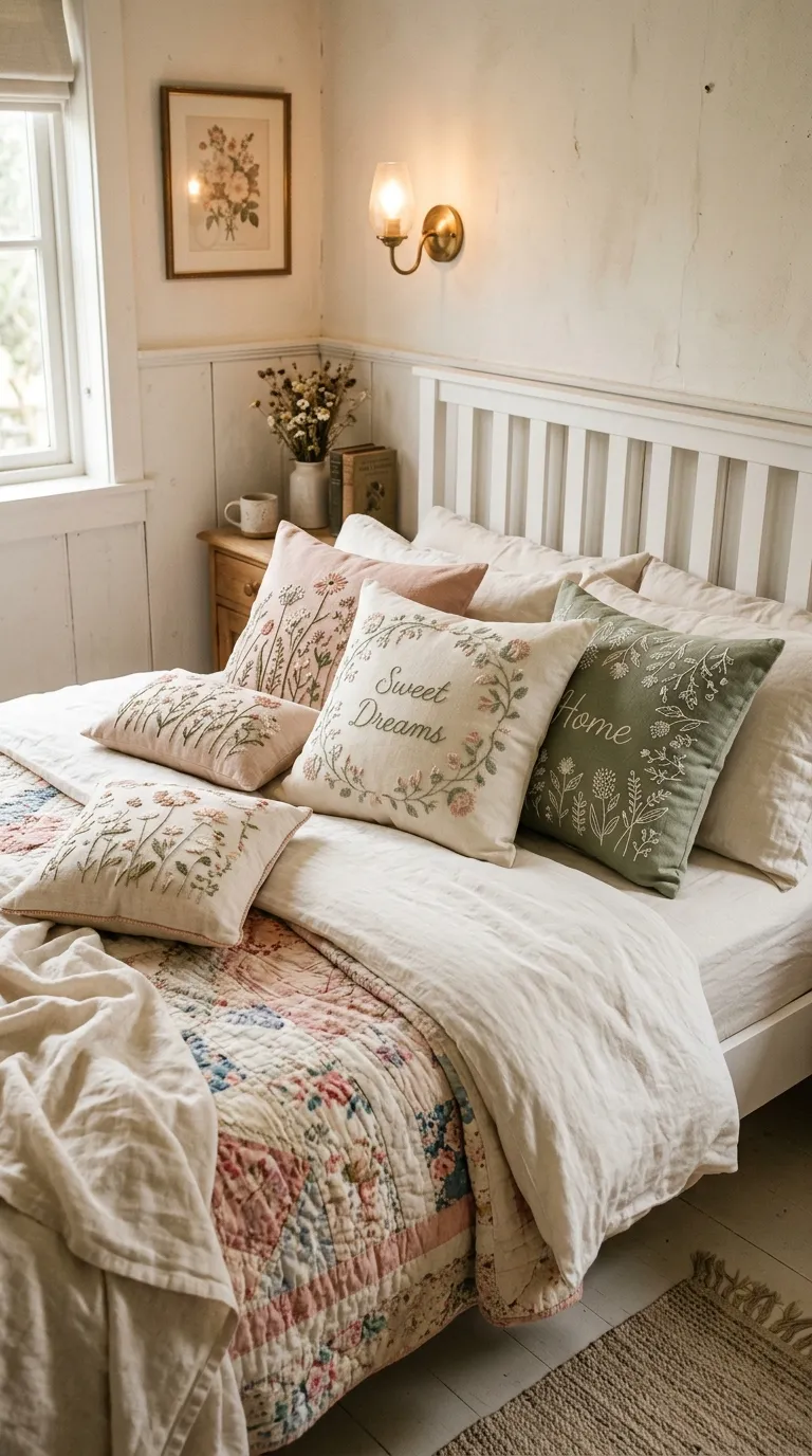 Embroidered Pillow Accents