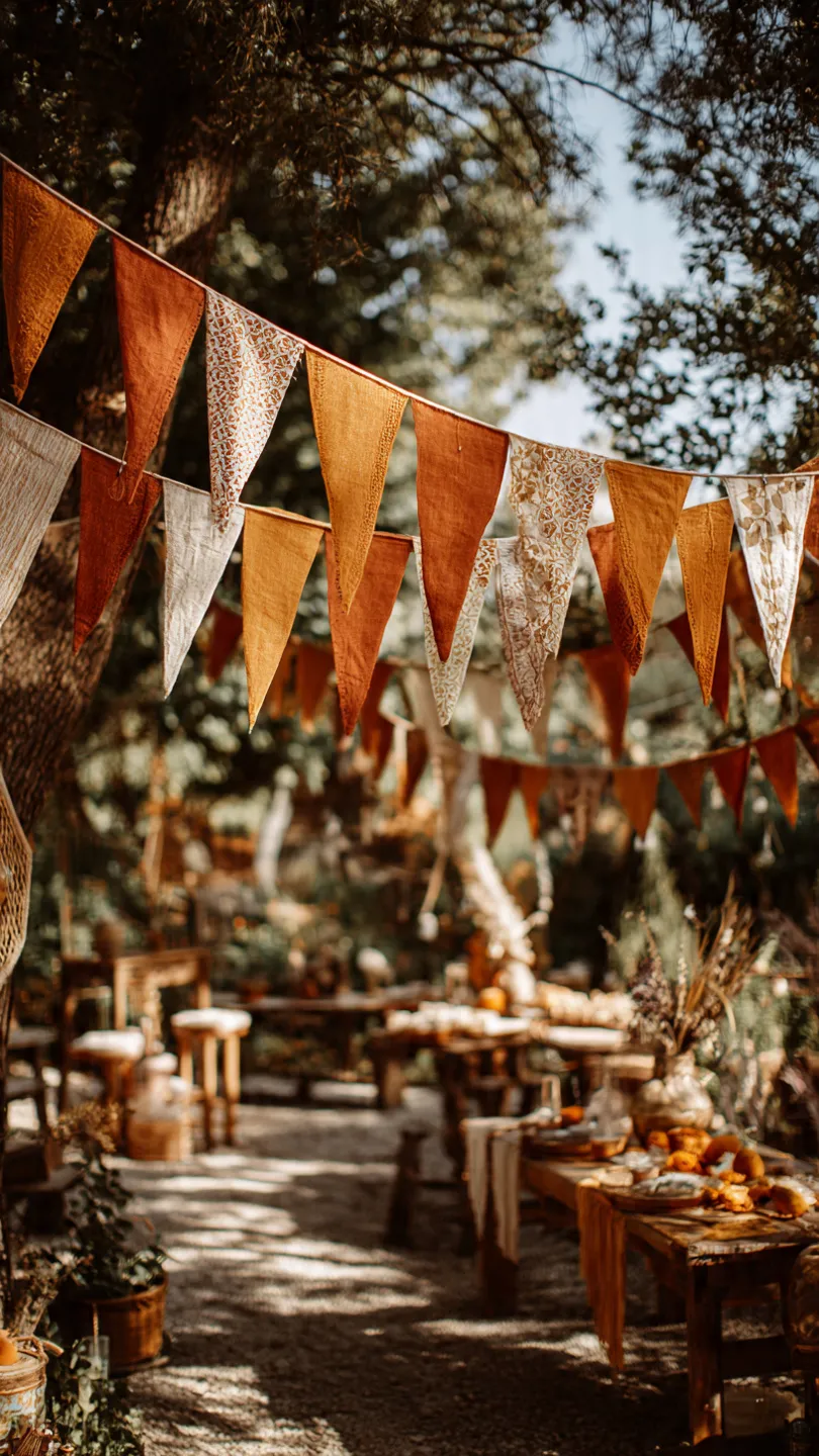 Fabric Bunting Between Trees