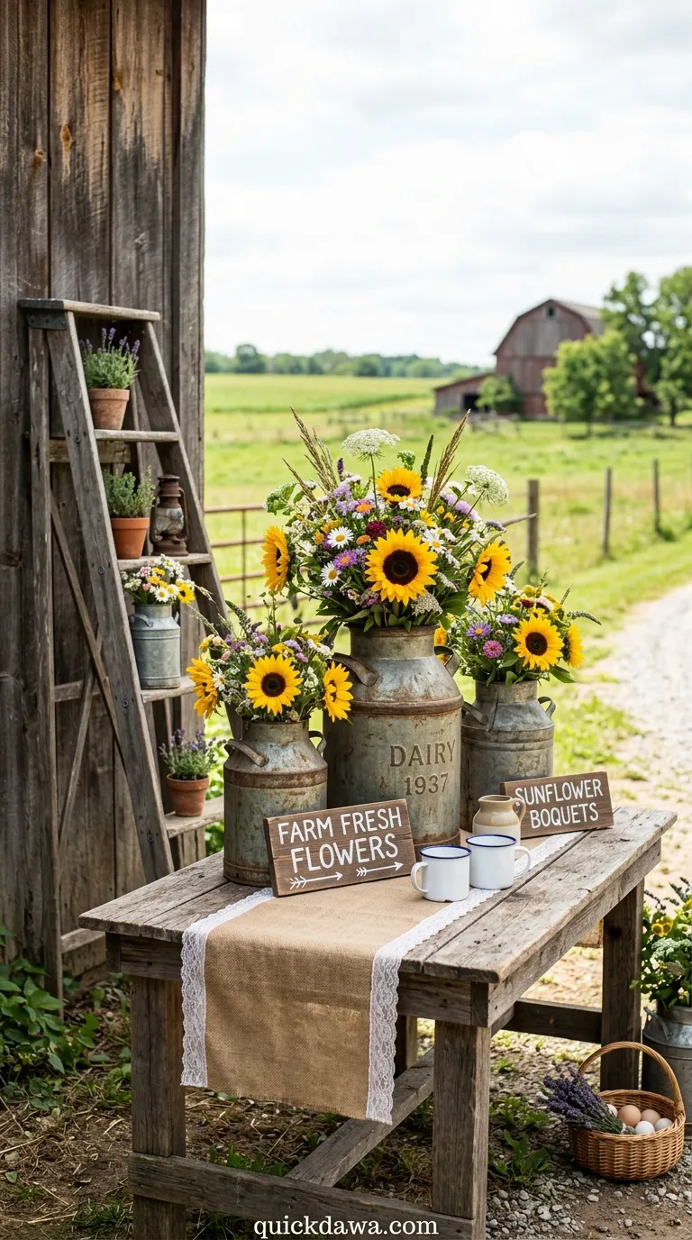 Farmhouse Milk Can Display