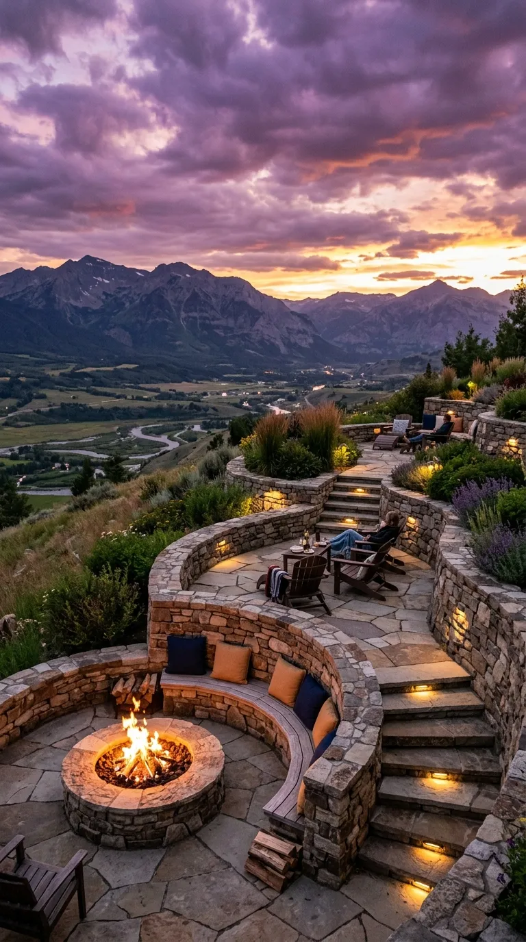 Fire Pit On Hillside