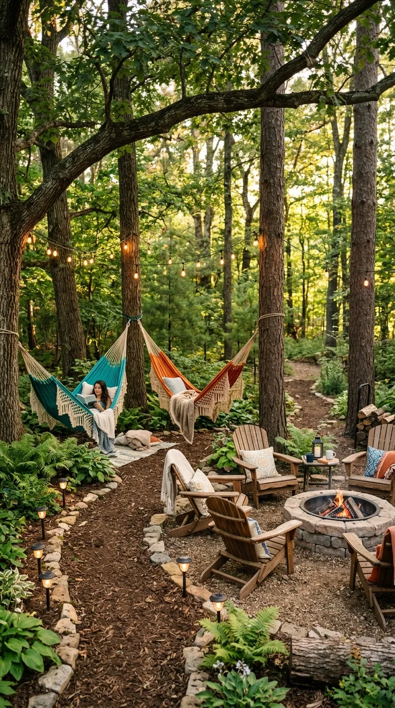 Fire Pit With Hammock Zone