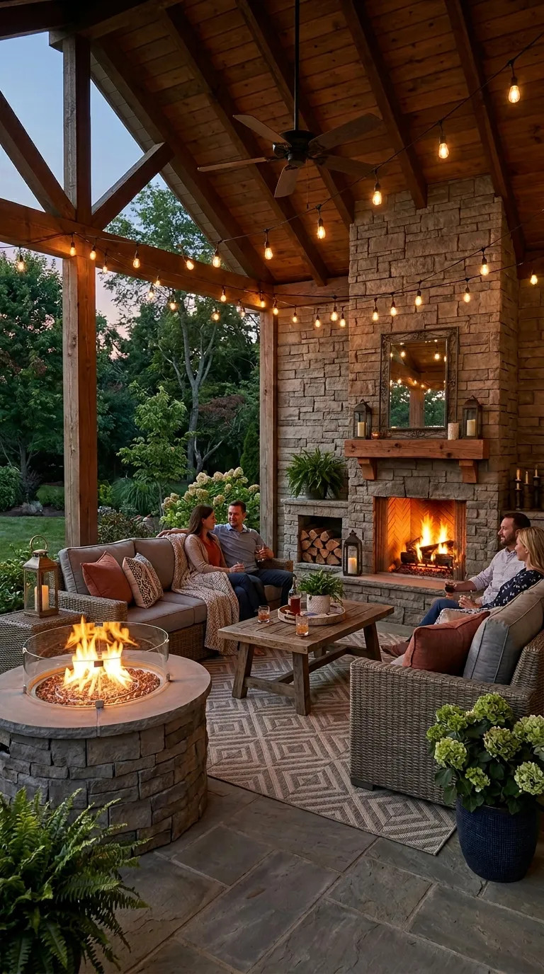 Fire Pit With Outdoor Fireplace
