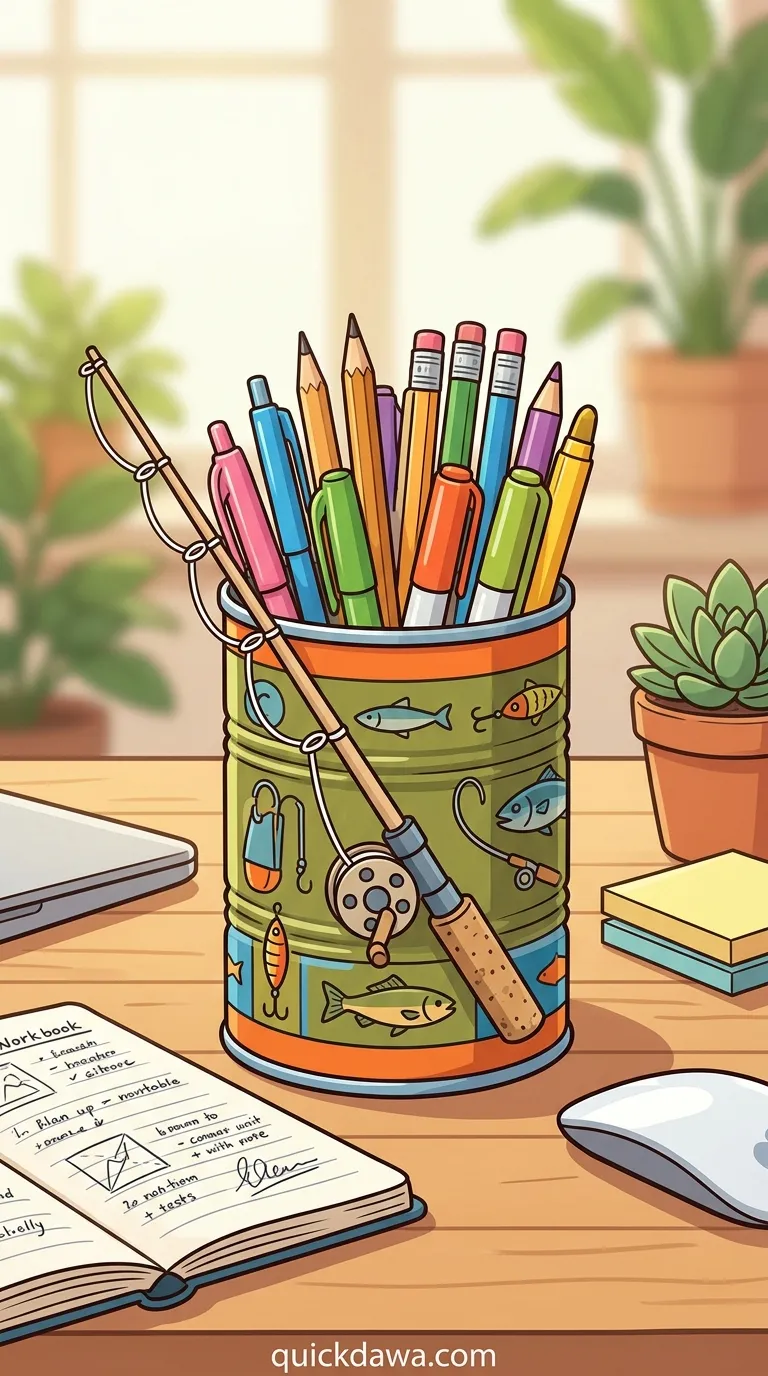 Fishing Rod Pencil Holder