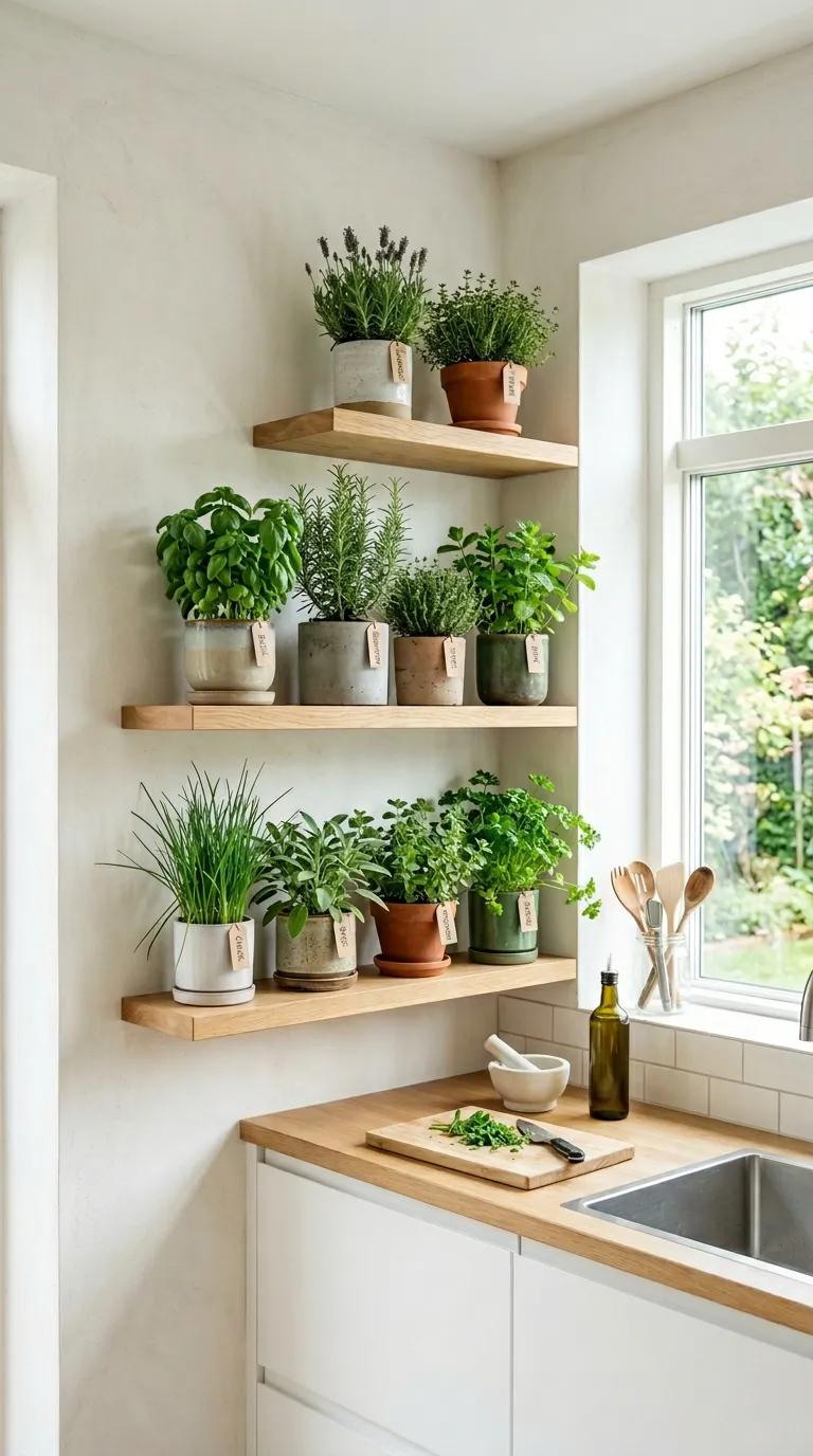 Floating Herb Garden Shelves