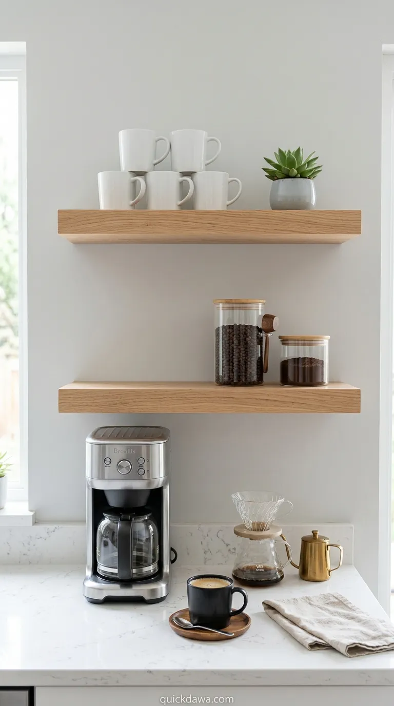 Floating Shelf Coffee Corner