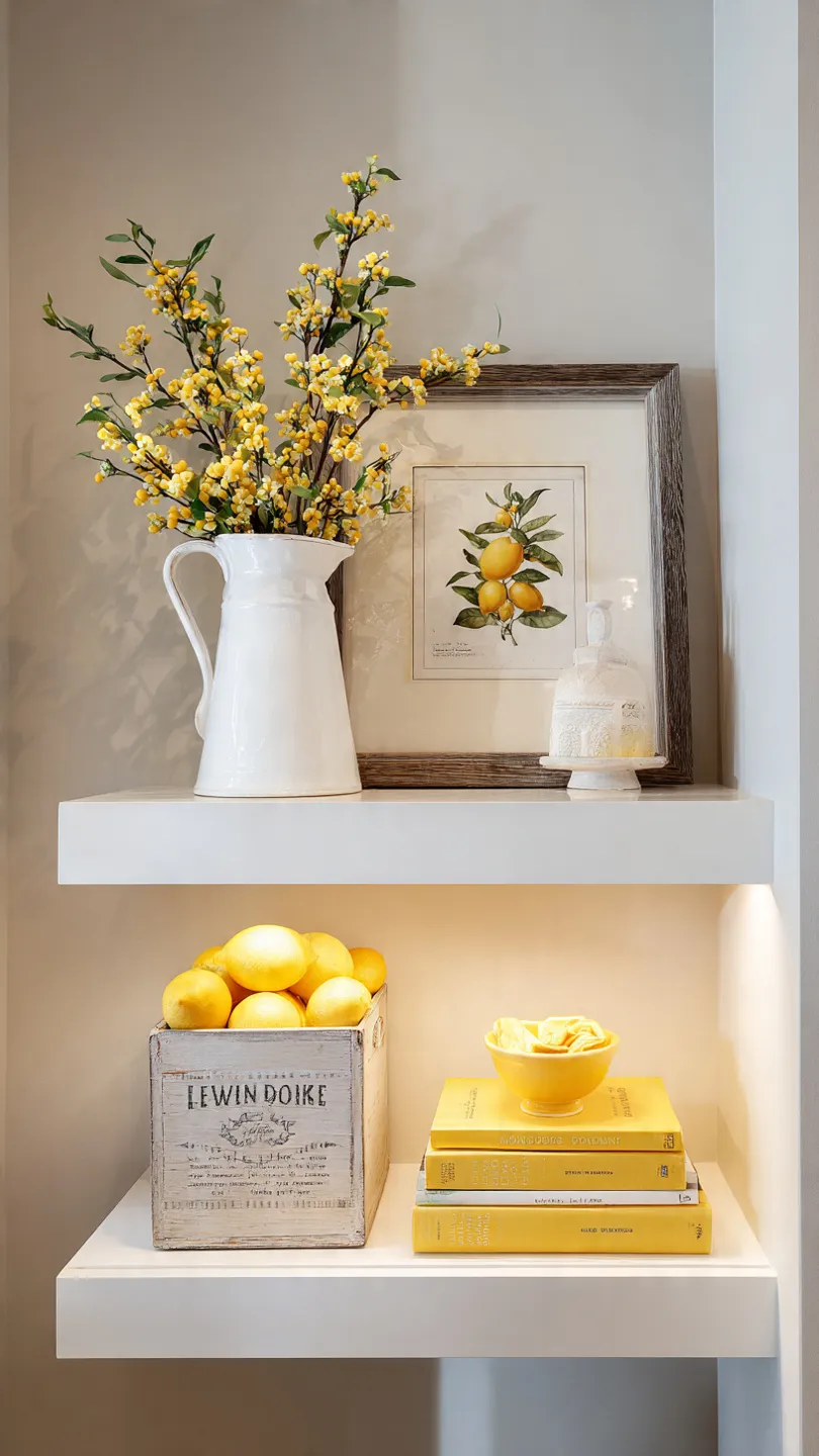 Floating Shelf Lemon Vignette