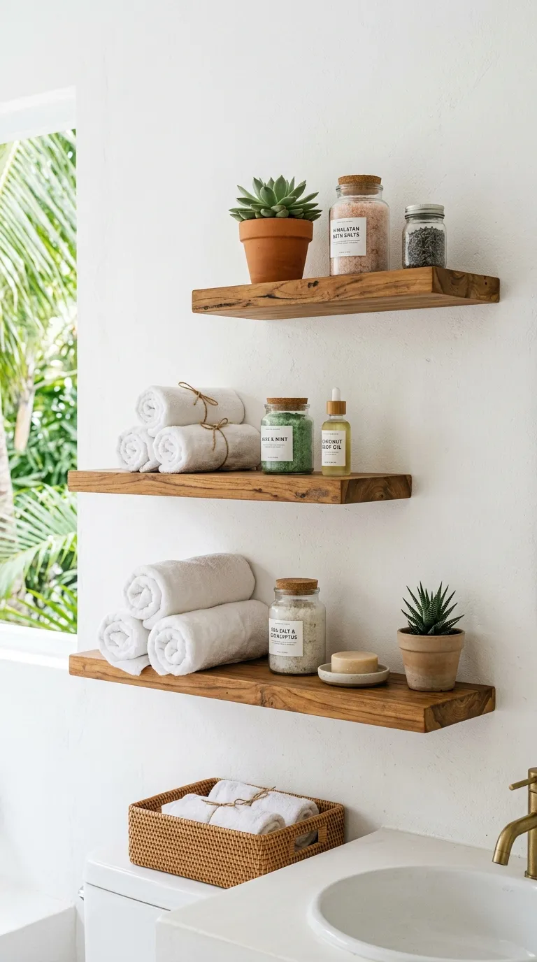 Floating Wood Shelves