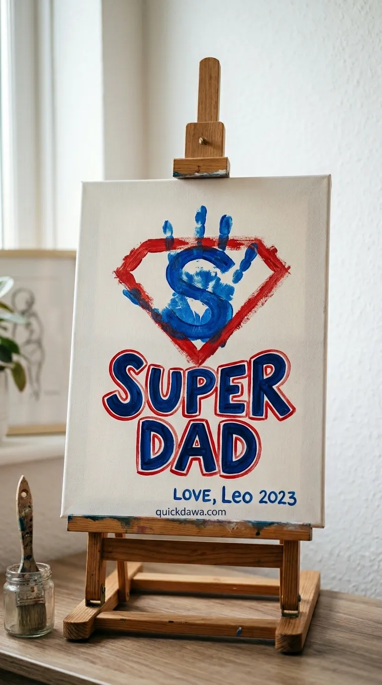 Handprint "Super Dad" Canvas