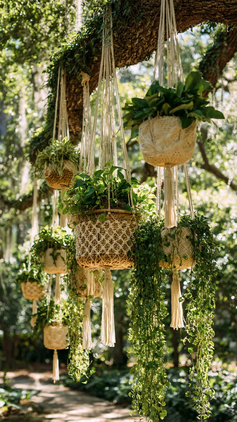 Hanging Planters With Trailing Greenery